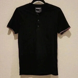 EXPRESS Button Up Black T-Shirt